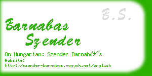 barnabas szender business card